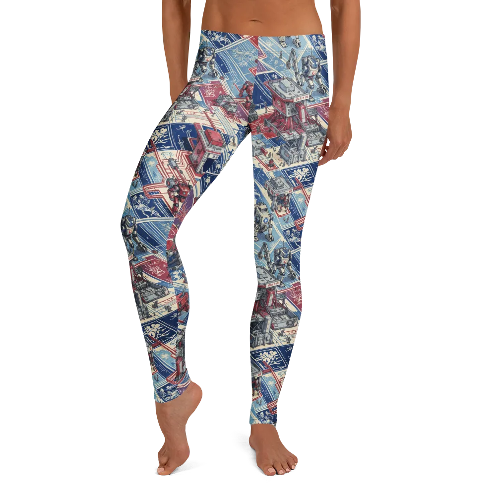 Robot Railyard on Leggings — Front