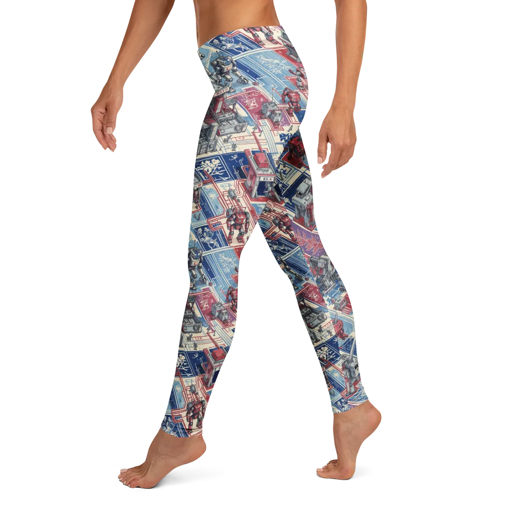 Robot Railyard on Leggings — Left