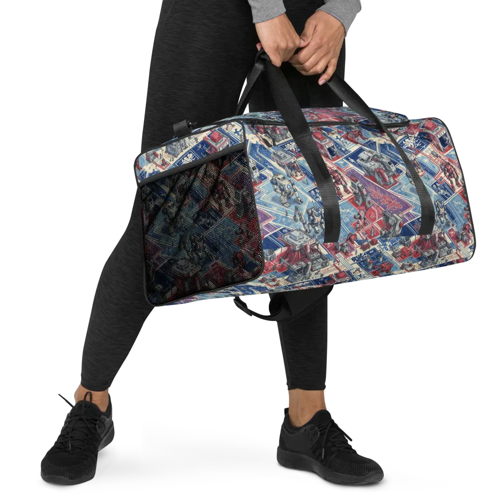 Robot Railyard on Duffle Bag — Right Front