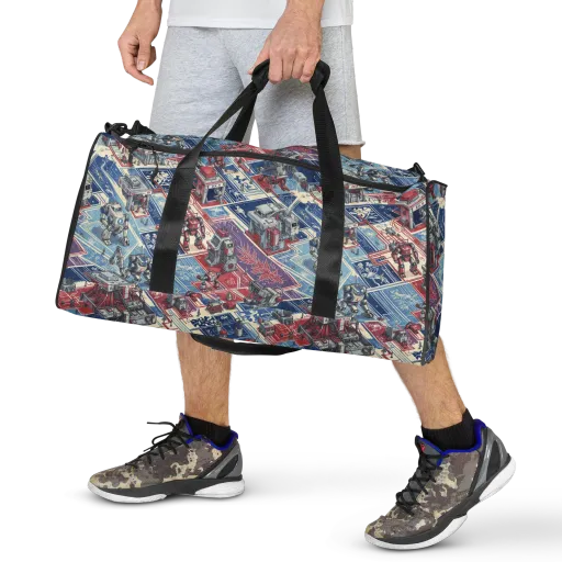Robot Railyard on a Duffle Bag