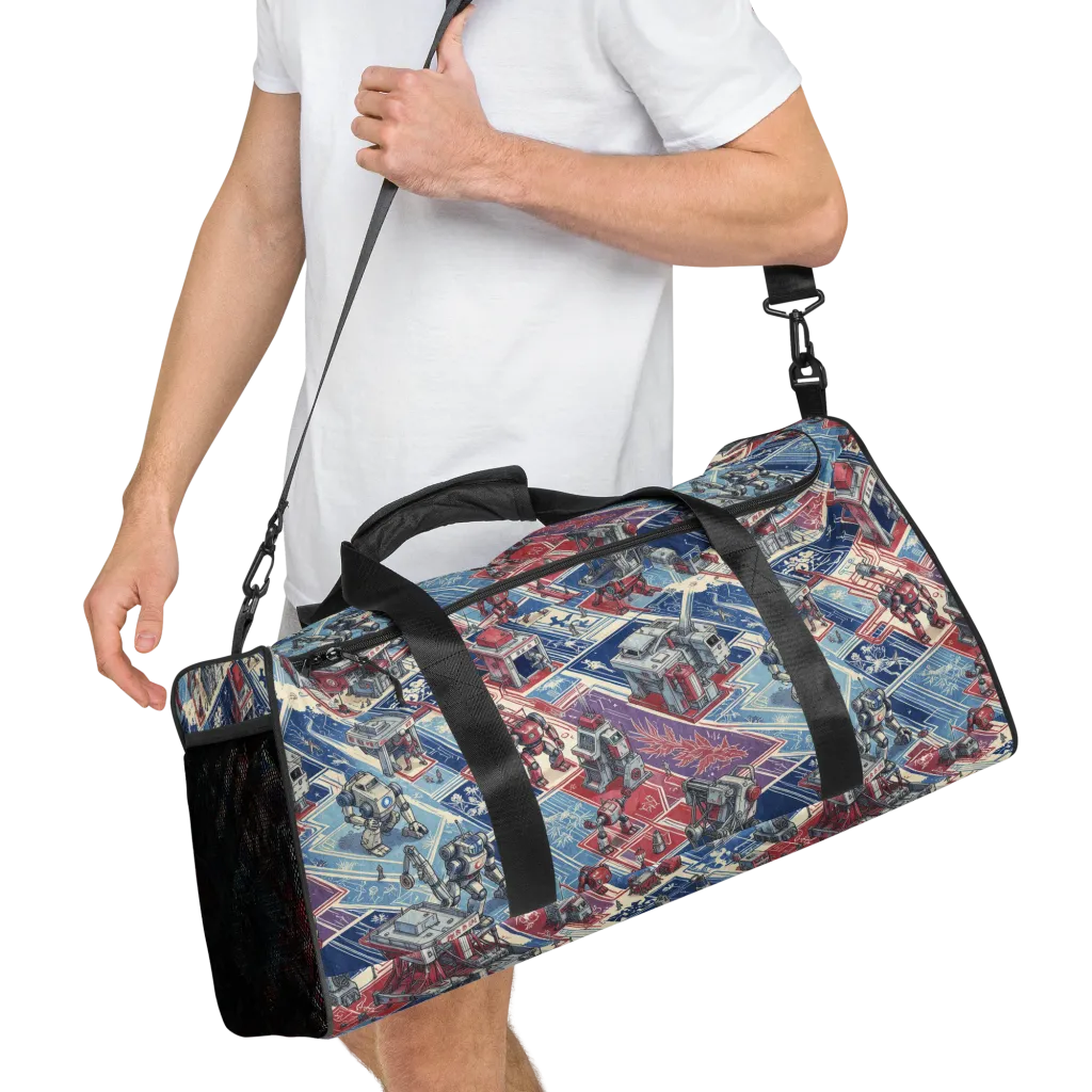 Robot Railyard on Duffle Bag — Right Front