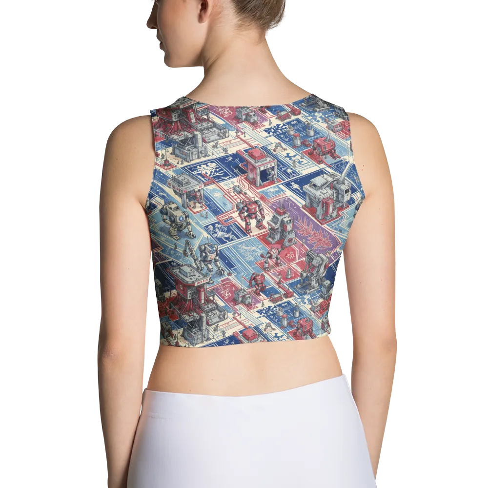 Robot Railyard on Crop Top — Back