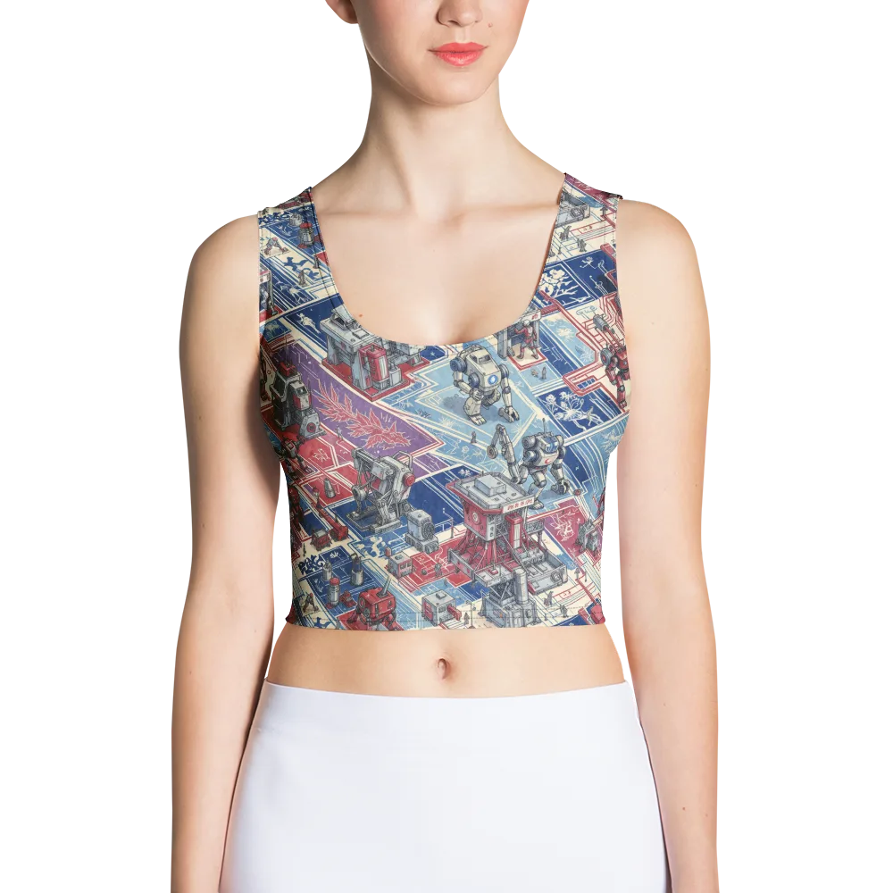 Robot Railyard on Crop Top — Front