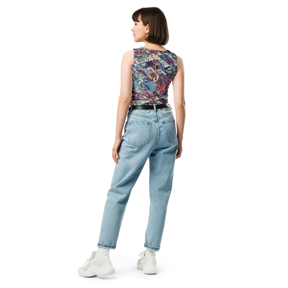 Robot Railyard on Crop Top — Back
