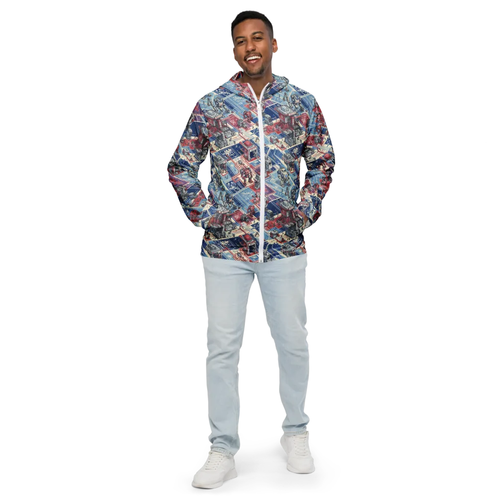 Robot Railyard on Men's Windbreaker — Front
