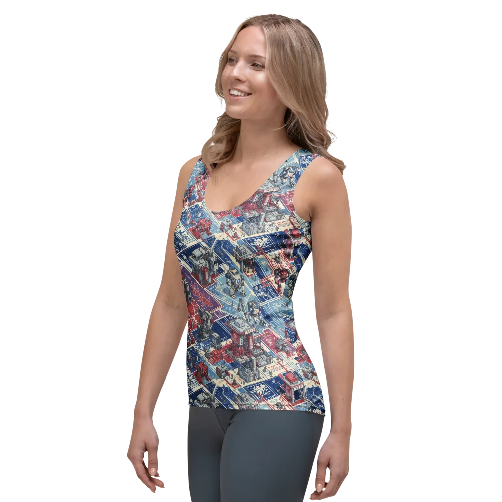 Robot Railyard on Women's Tank Top — Left Front
