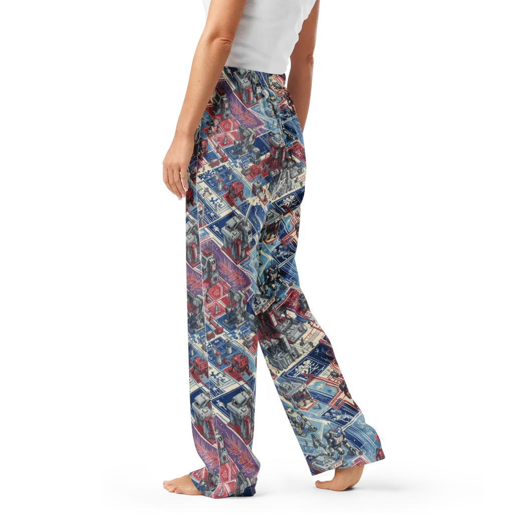 Robot Railyard on Women's Pajama Pants — Left