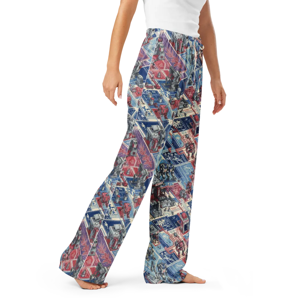 Robot Railyard on Women's Pajama Pants — Right Front
