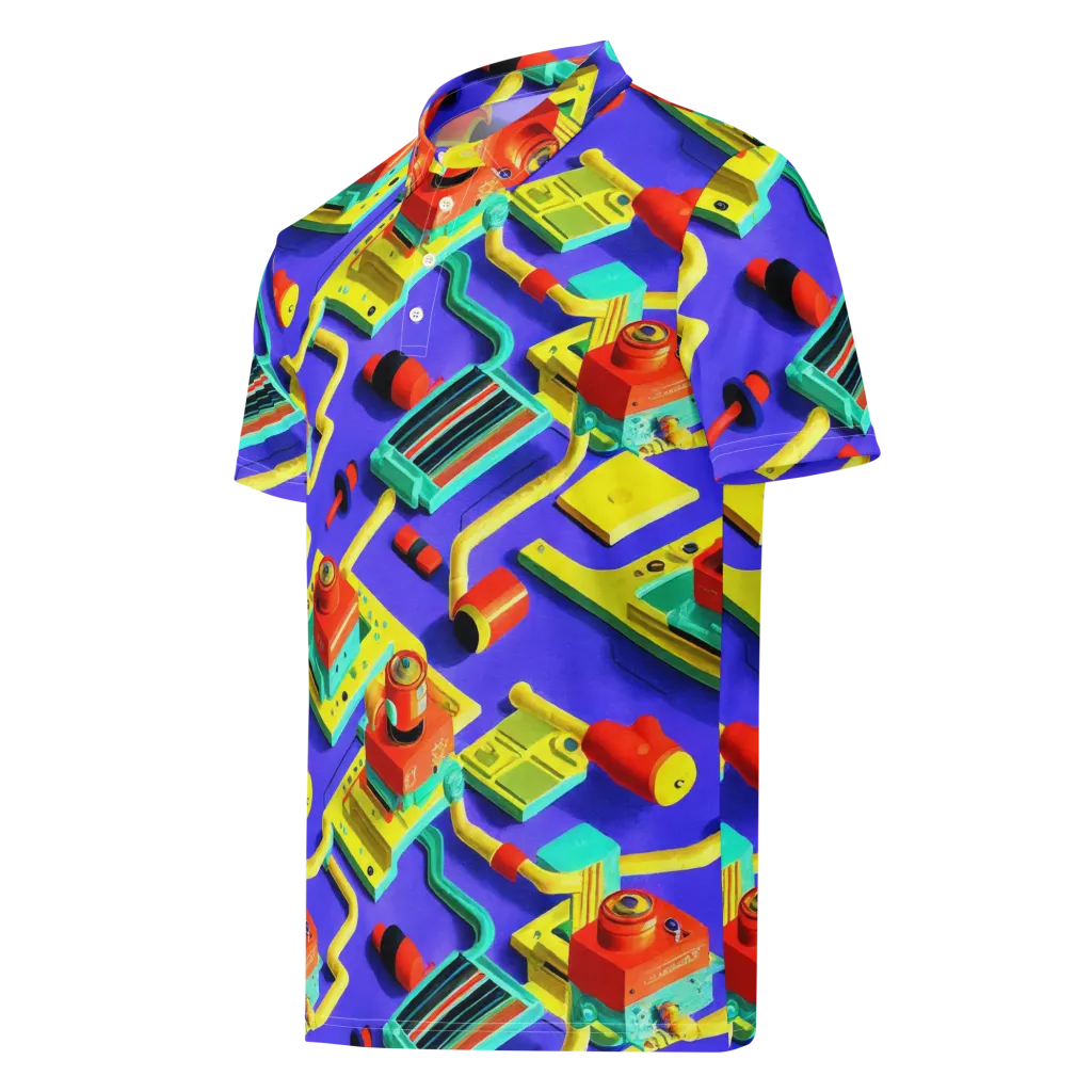 Chromatic Workshop on Men's Slim Fit Polo Shirt — Left Front