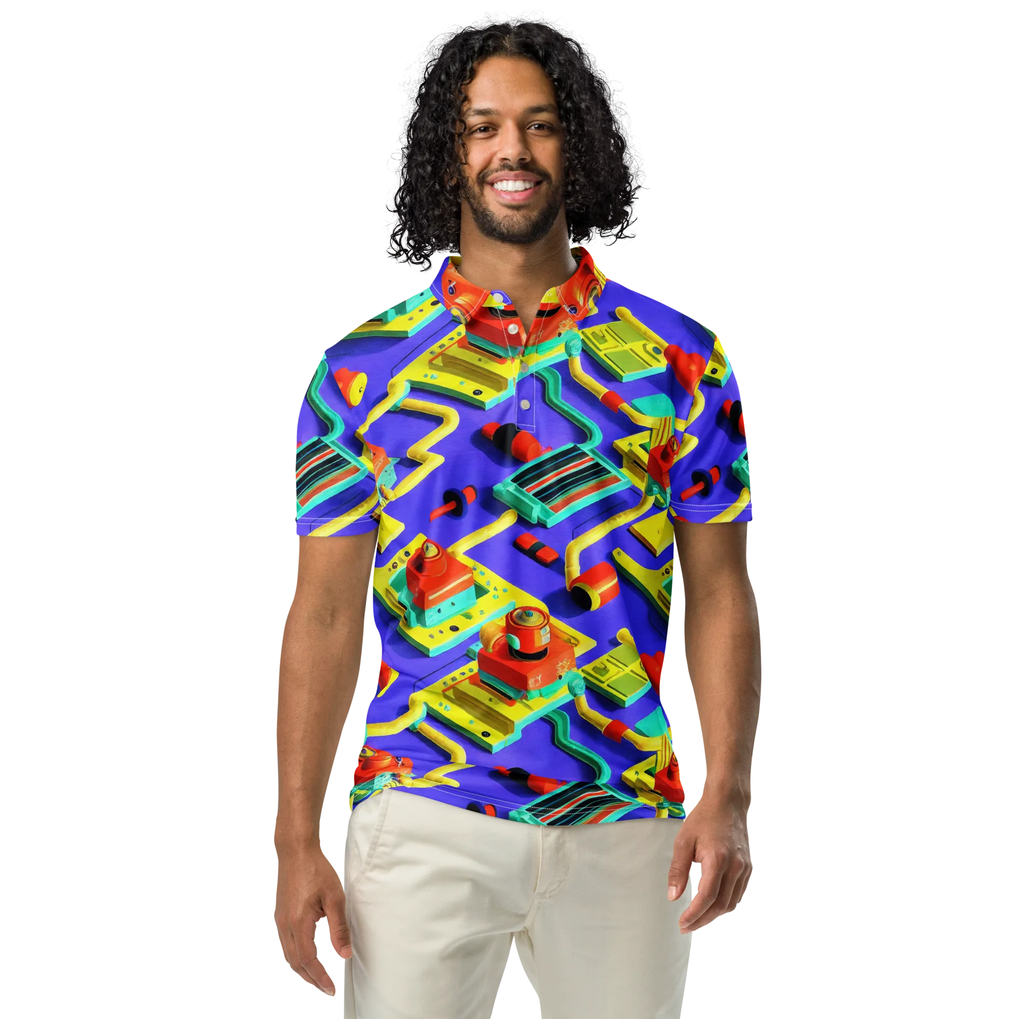 Chromatic Workshop on Men's Slim Fit Polo Shirt — Front