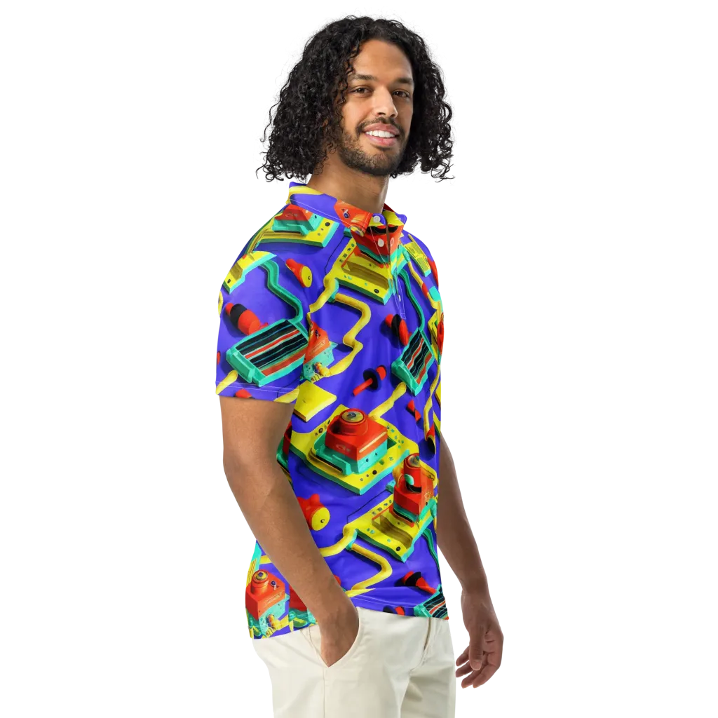Chromatic Workshop on Men's Slim Fit Polo Shirt — Right Front