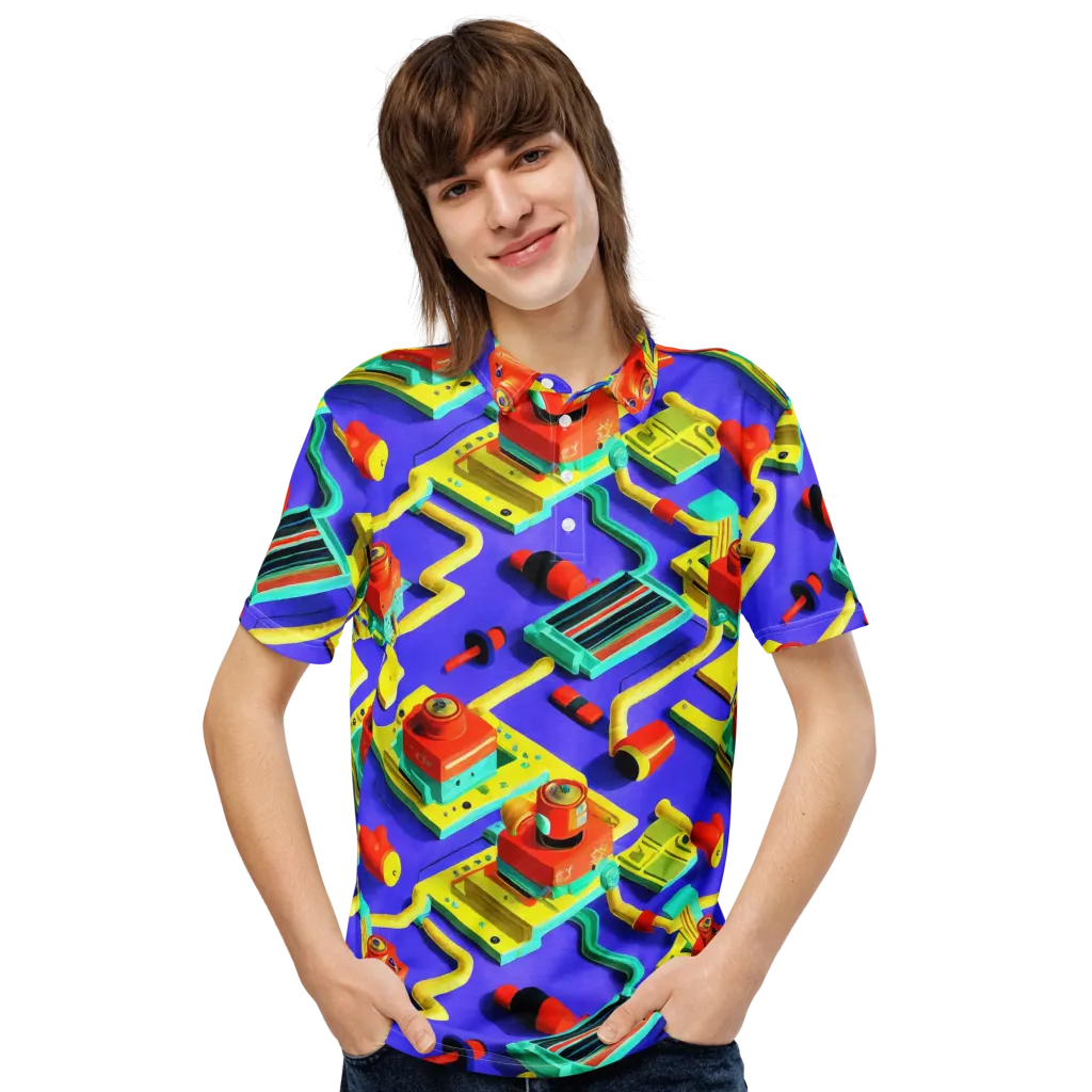 Chromatic Workshop on Men's Slim Fit Polo Shirt — Front