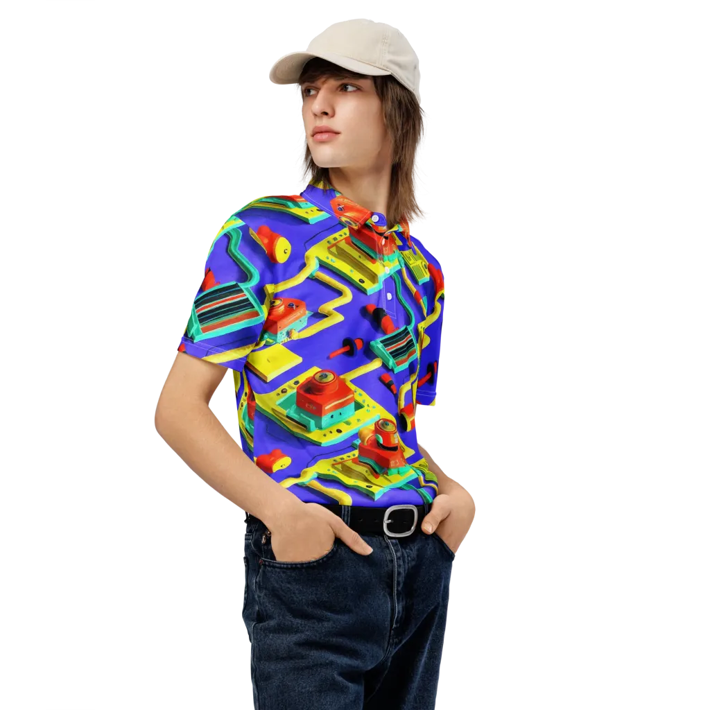 Chromatic Workshop on Men's Slim Fit Polo Shirt — Right Front