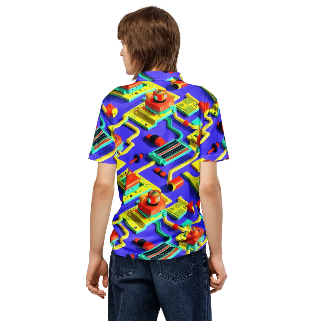 Chromatic Workshop on Men's Slim Fit Polo Shirt — Back