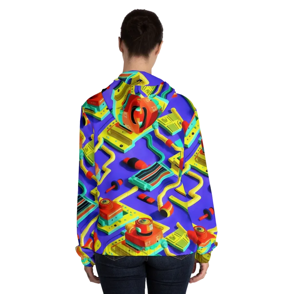 Chromatic Workshop on Women's Full-Zip Hoodie — Back On Person