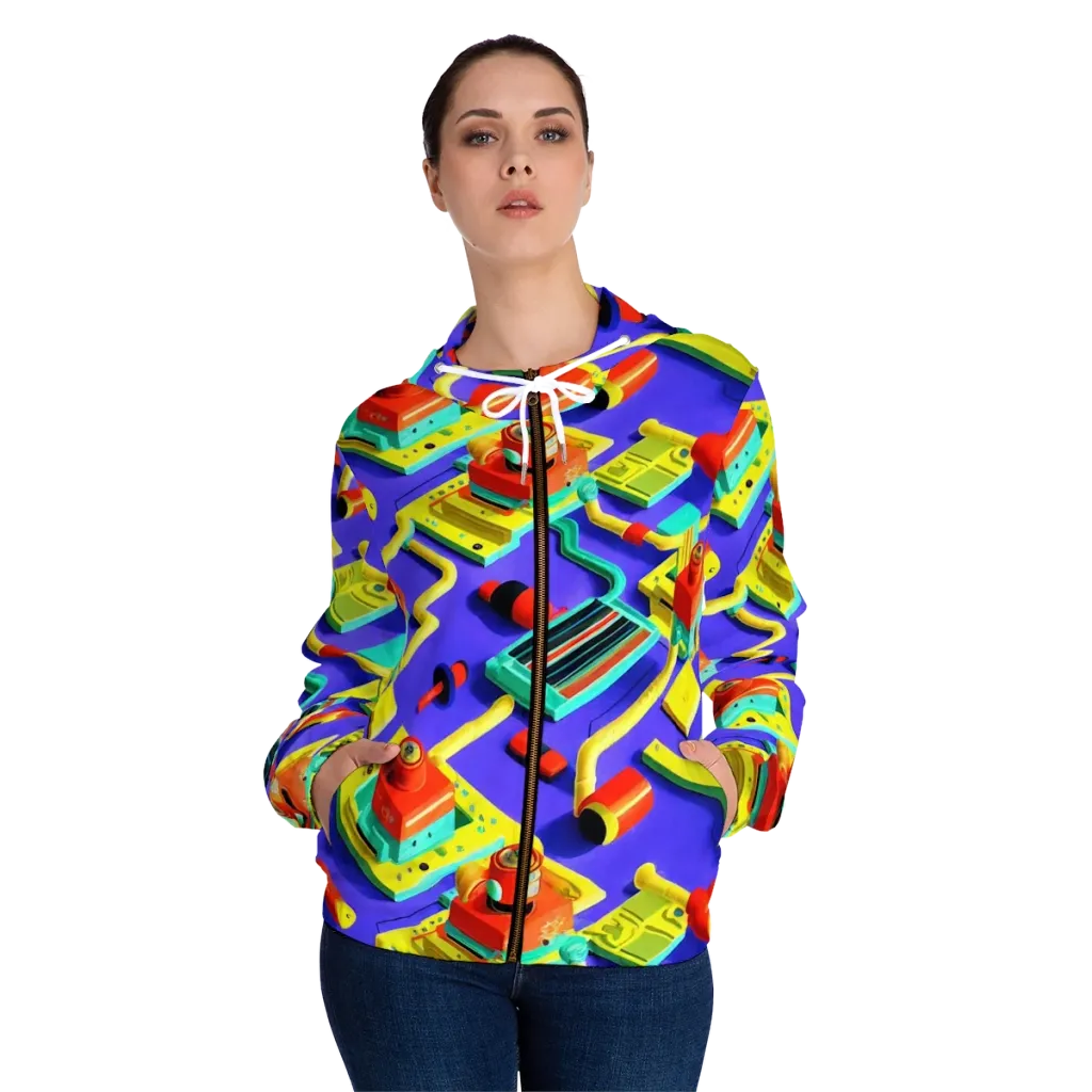 Chromatic Workshop on Women's Full-Zip Hoodie — Front On Person