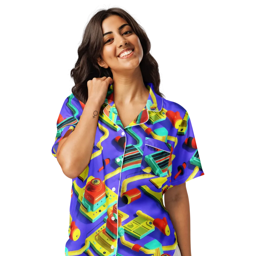 Chromatic Workshop on Women's Short Sleeve Pajama Top — Front