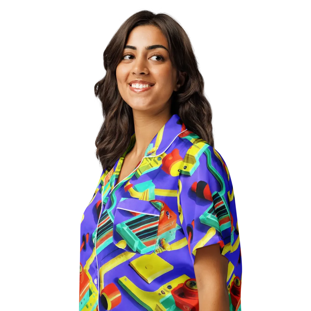 Chromatic Workshop on Women's Short Sleeve Pajama Top — Left Front