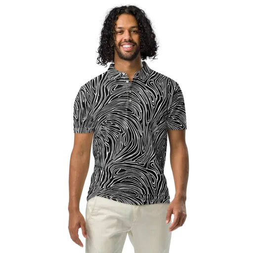 Obsidian Flow on a Men's Slim Fit Polo Shirt