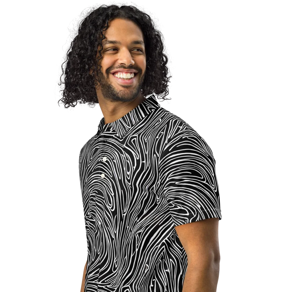 Obsidian Flow on Men's Slim Fit Polo Shirt — Left Front