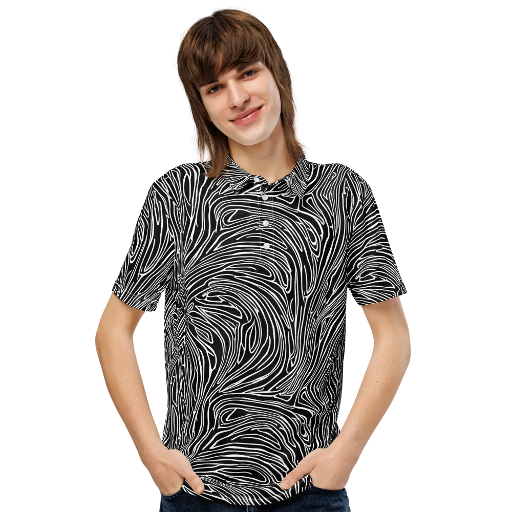 Obsidian Flow on Men's Slim Fit Polo Shirt — Front