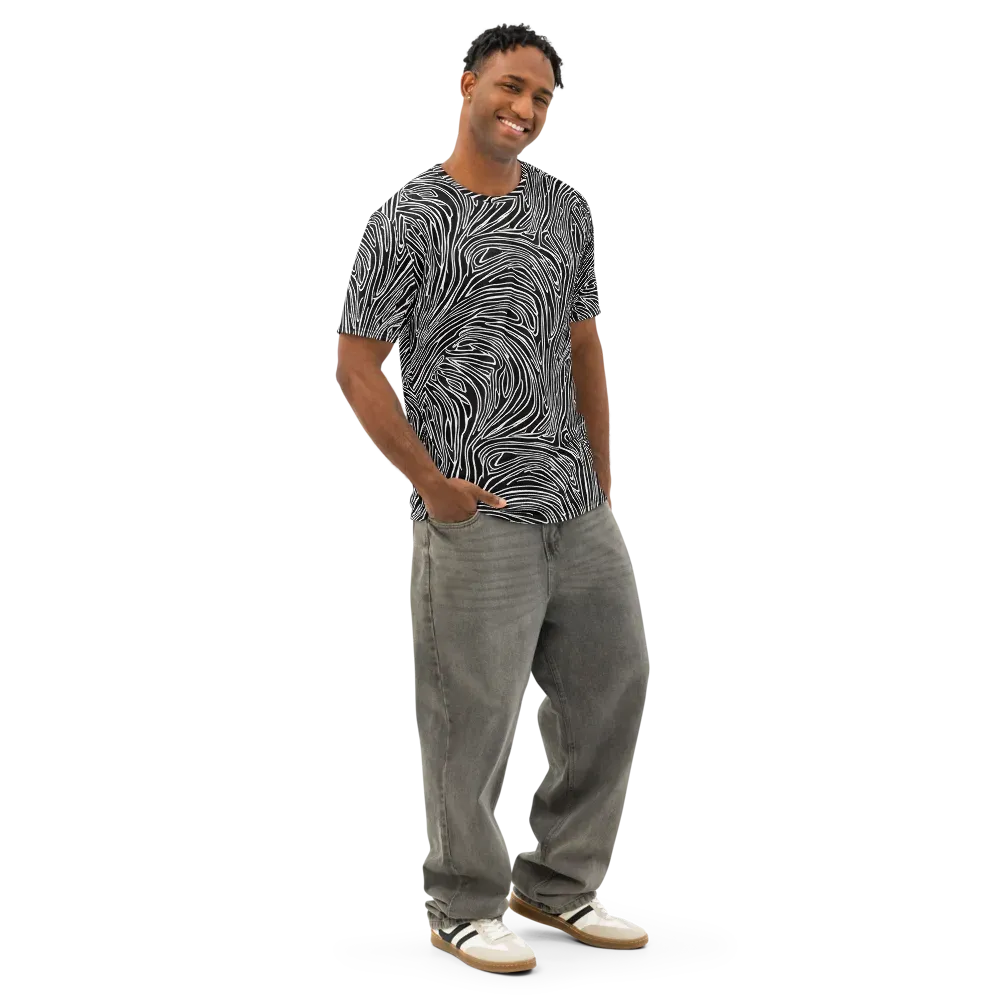 Obsidian Flow on Men's Cotton Crew Neck T-Shirt — Right Front