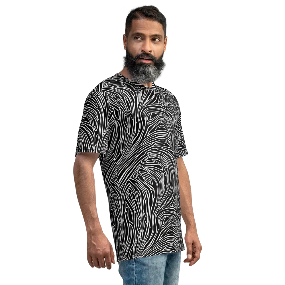Obsidian Flow on Men's Crew Neck T-Shirt — Right