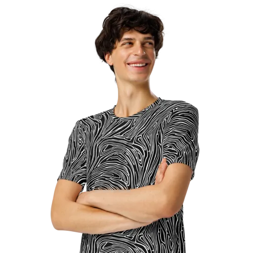 Obsidian Flow on a Men's Crew Neck T-Shirt