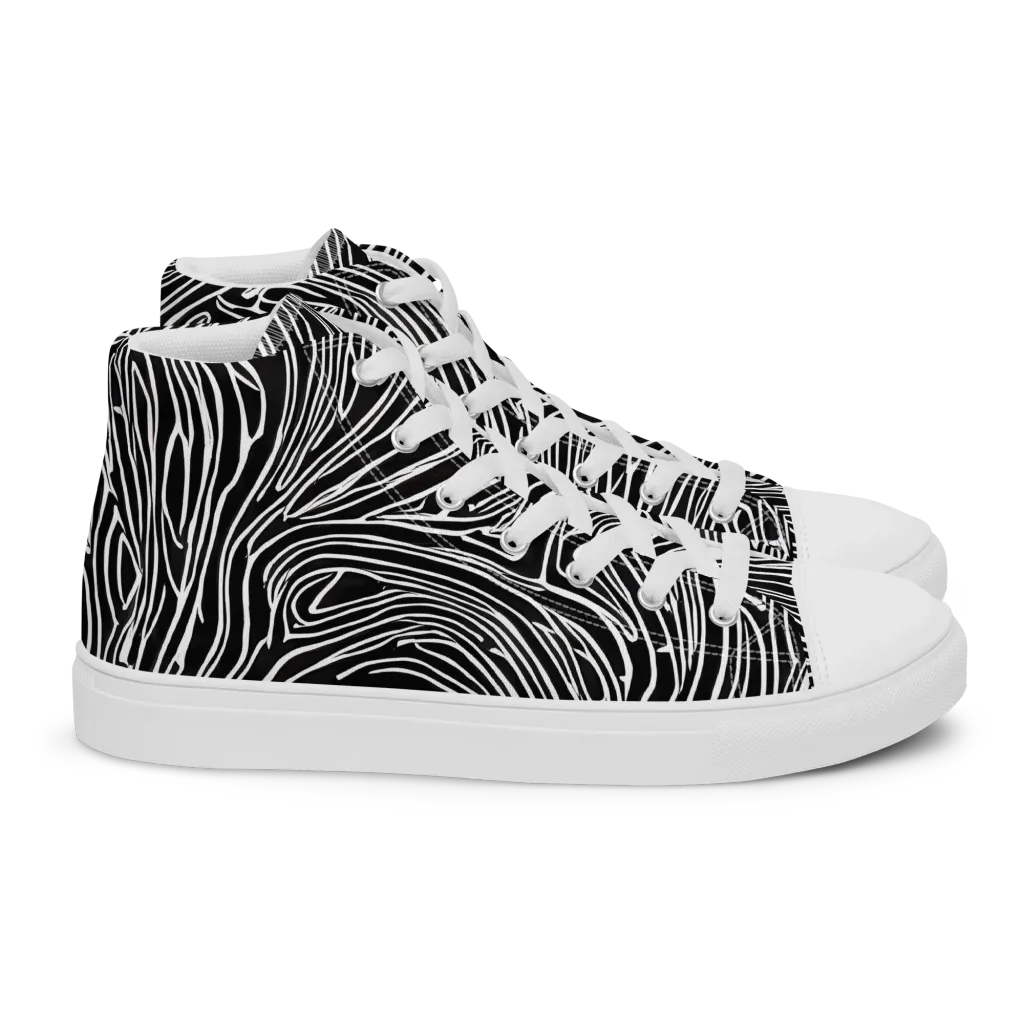 Obsidian Flow on Women's High Top Canvas Shoes — Right