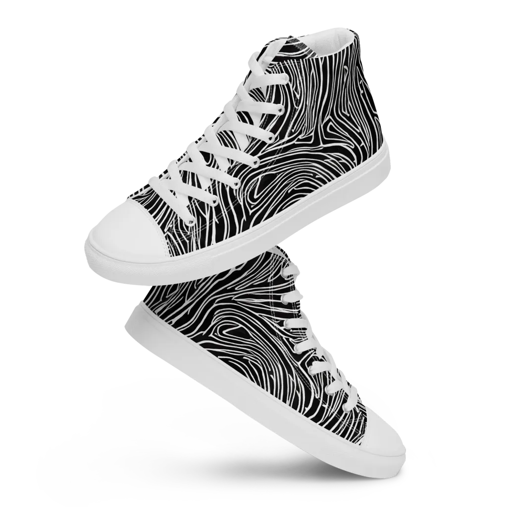 Obsidian Flow on Women's High Top Canvas Shoes — Front