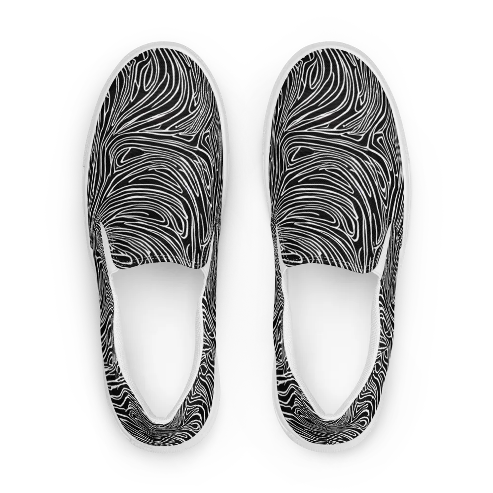 Obsidian Flow on Men's Slip-On Canvas Shoes — Front