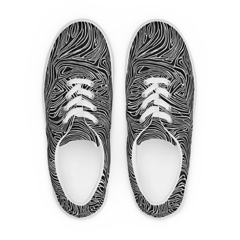 Obsidian Flow on Men's Lace-Up Canvas Shoes — Front