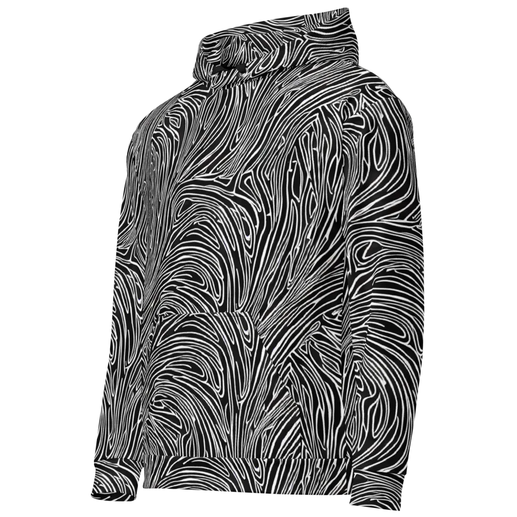Obsidian Flow on Cotton Hoodie — Left Front