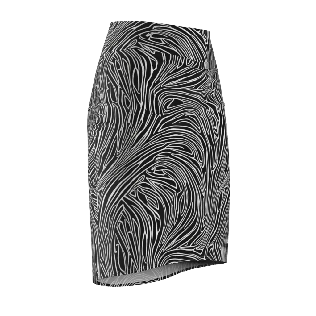 Obsidian Flow on Pencil Skirt — Front Side