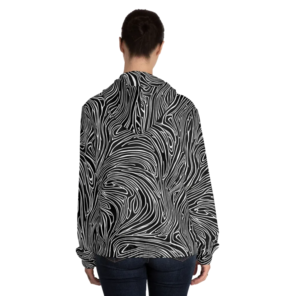 Obsidian Flow on Women's Full-Zip Hoodie — Back On Person
