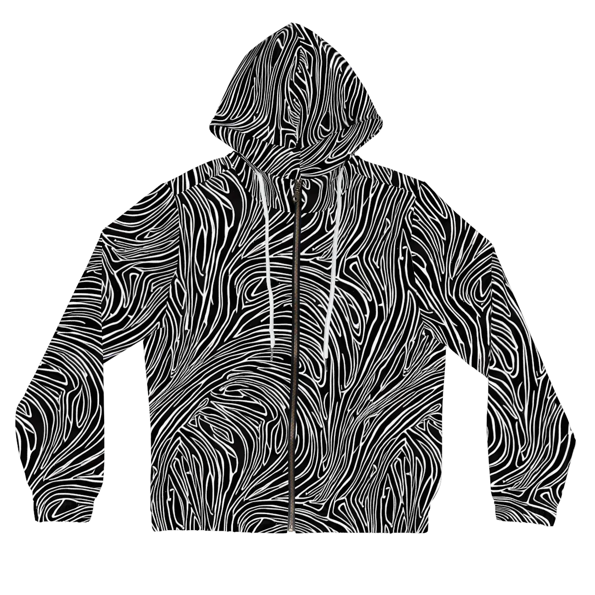 Obsidian Flow on Women's Full-Zip Hoodie — Front