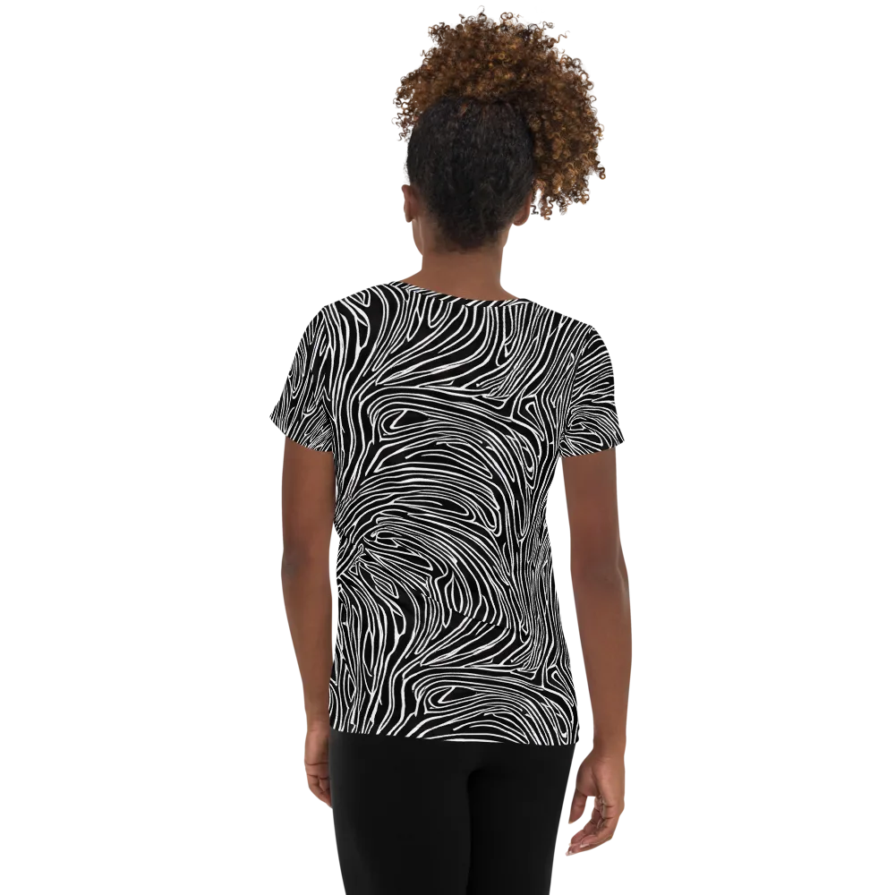 Obsidian Flow on Women's Athletic T-Shirt — Back
