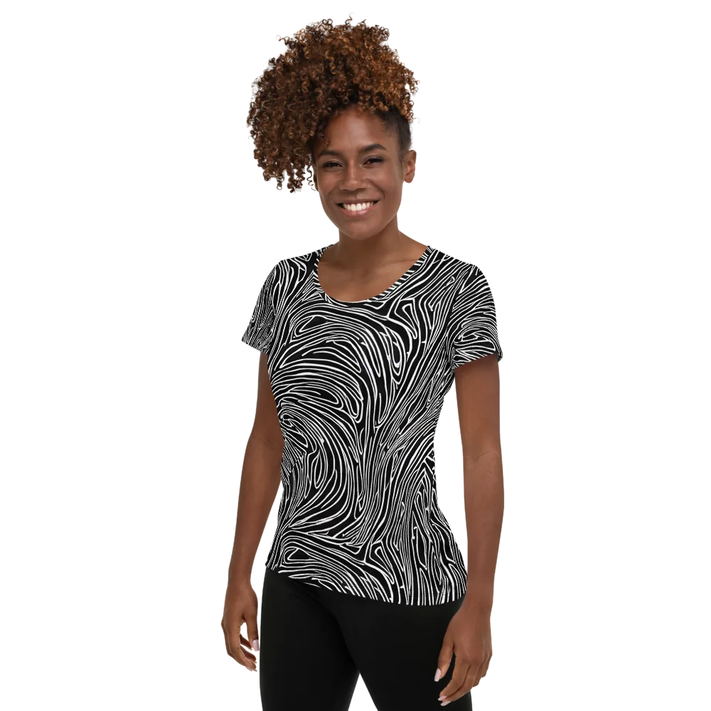 Obsidian Flow on Women's Athletic T-Shirt — Left