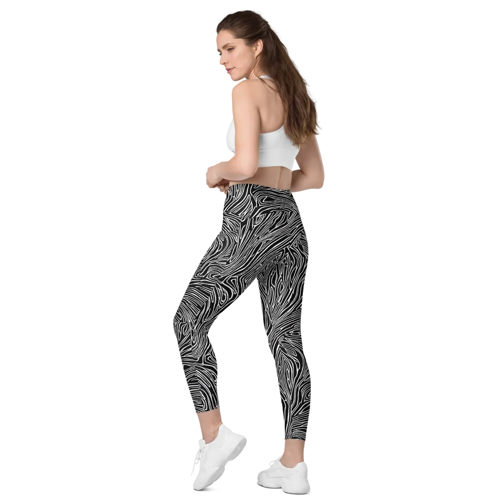 Obsidian Flow on Leggings with Pockets — Left Back
