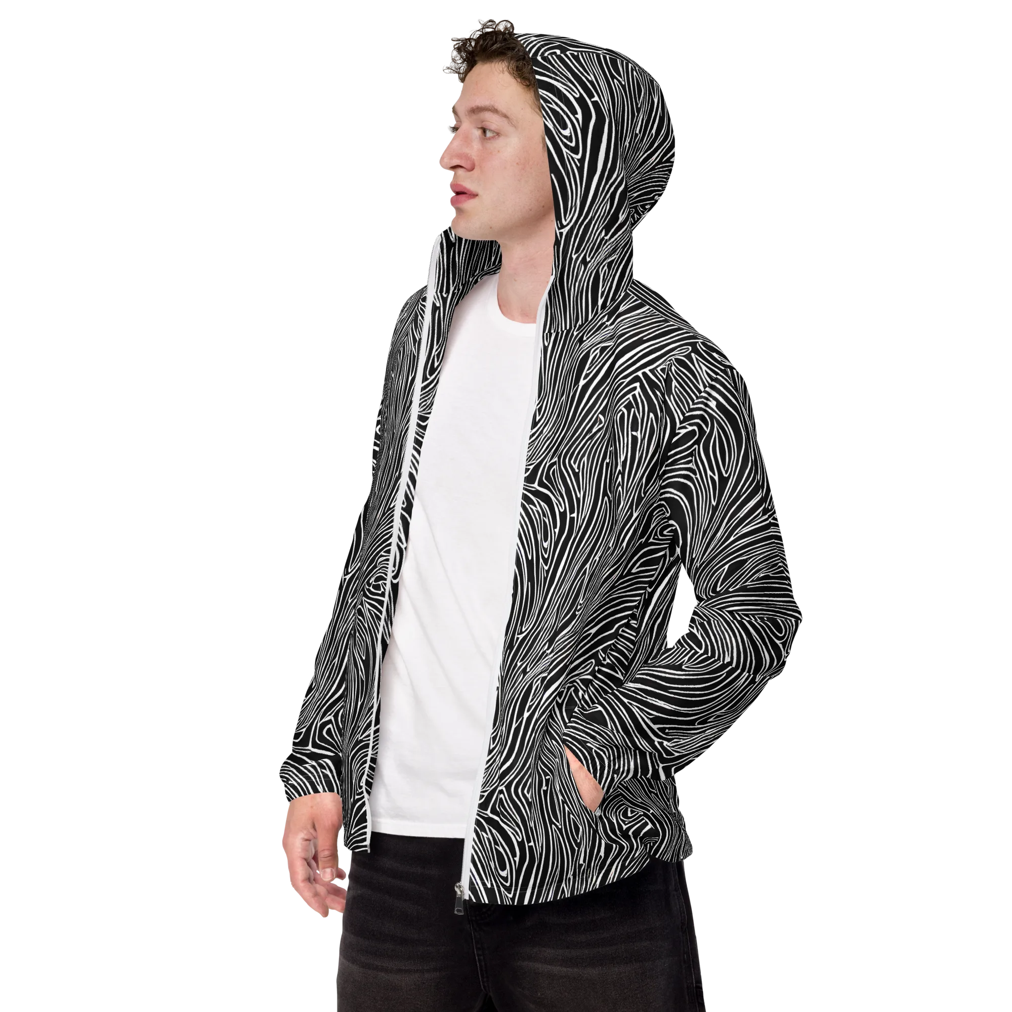Obsidian Flow on Men's Windbreaker — Left Front