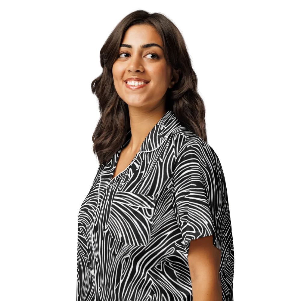 Obsidian Flow on Women's Short Sleeve Pajama Top — Left Front