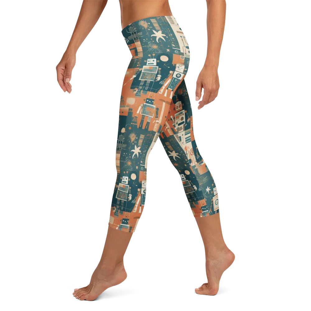 Tomorrow’s Tin Parade on Capri Leggings — Left