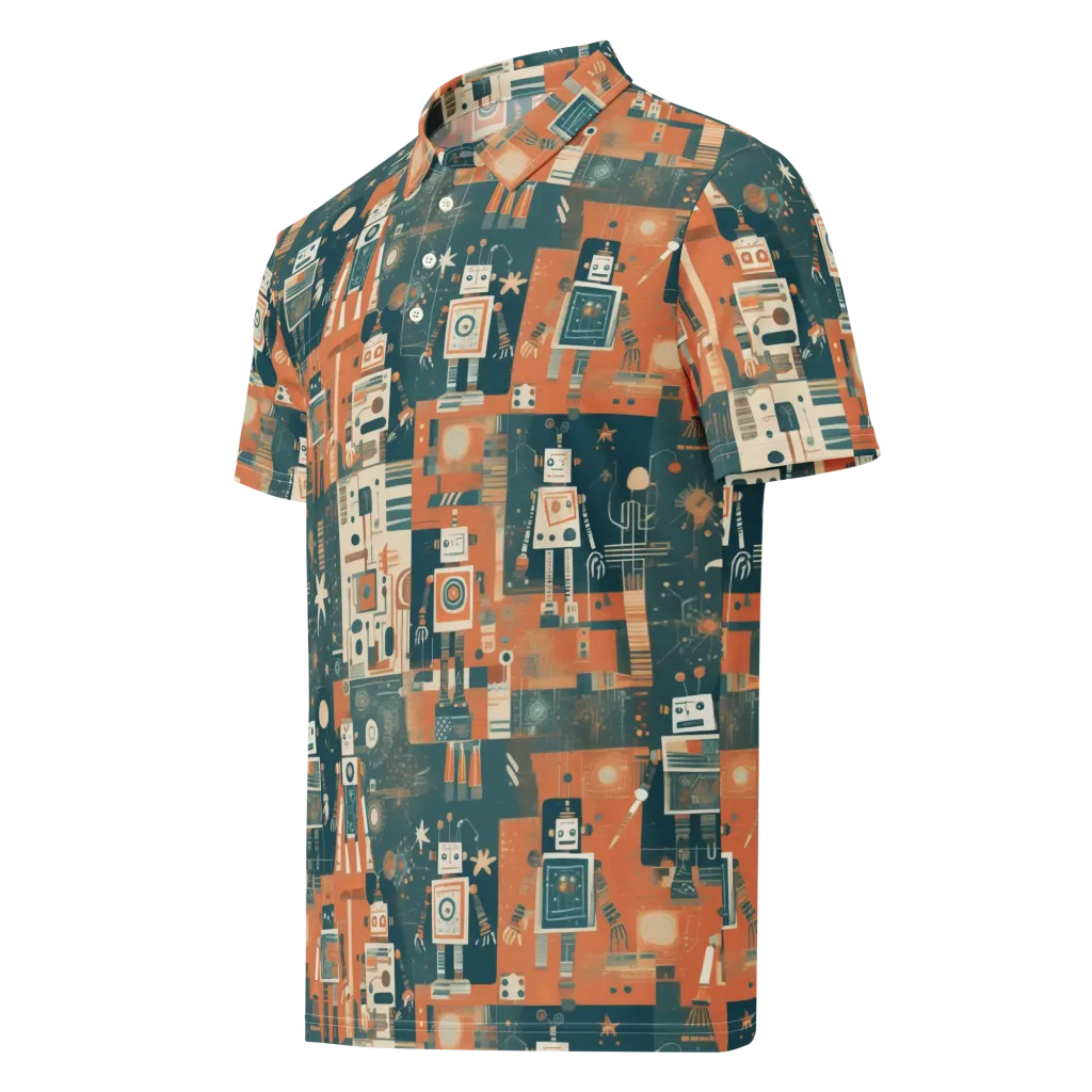Tomorrow’s Tin Parade on Men's Slim Fit Polo Shirt — Left Front
