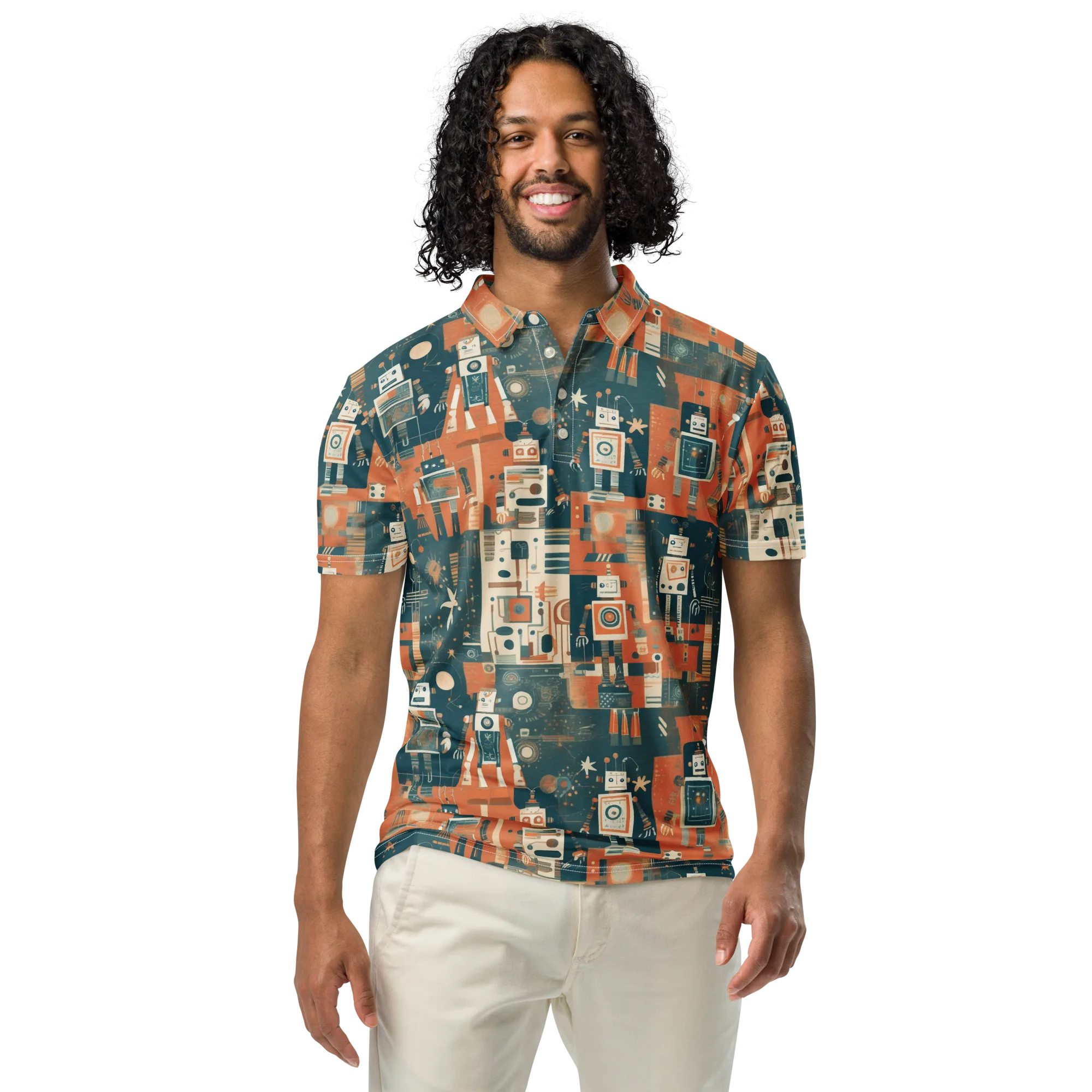 Tomorrow’s Tin Parade on Men's Slim Fit Polo Shirt — Front