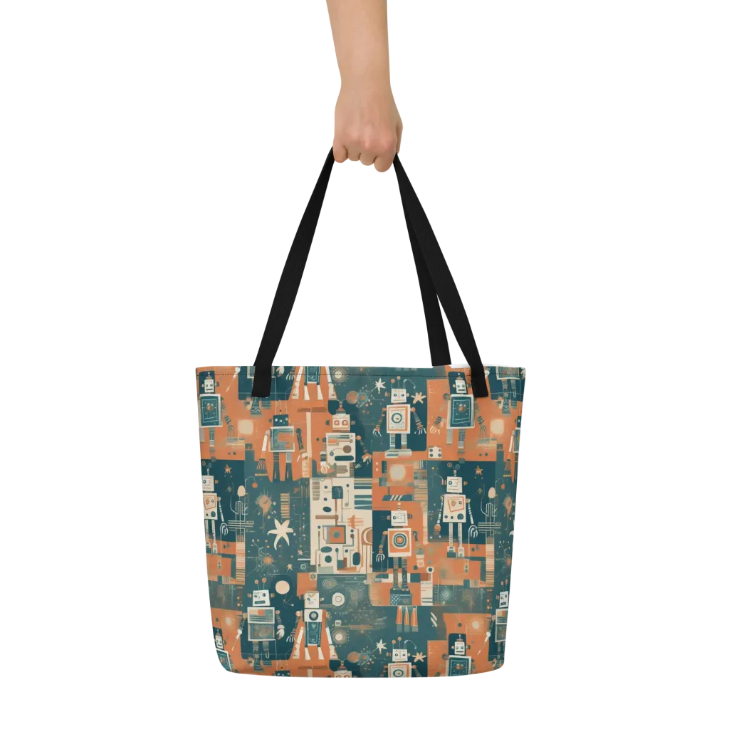 Tomorrow’s Tin Parade on Large Tote Bag W/ Pocket — Front