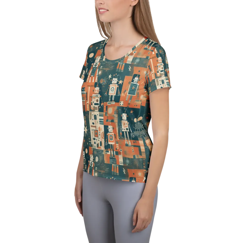 Tomorrow’s Tin Parade on Women's Athletic T-Shirt — Left