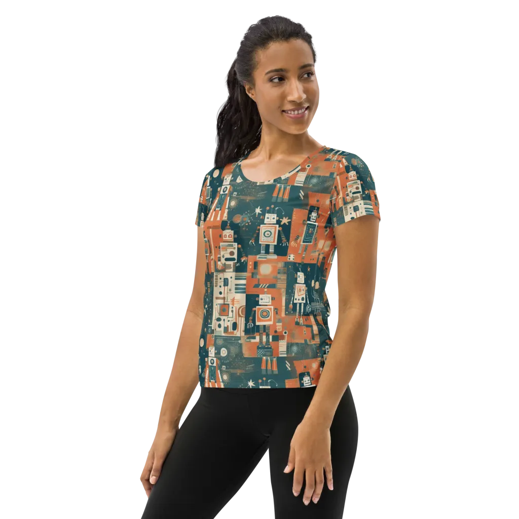 Tomorrow’s Tin Parade on Women's Athletic T-Shirt — Left