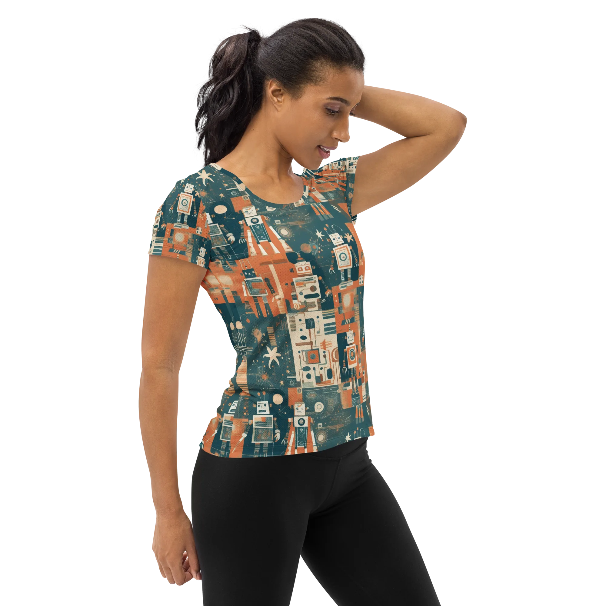 Tomorrow’s Tin Parade on Women's Athletic T-Shirt — Right