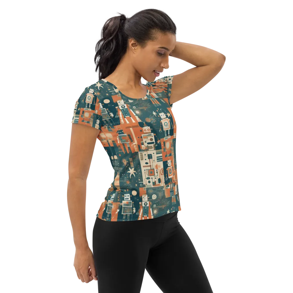 Tomorrow’s Tin Parade on Women's Athletic T-Shirt — Right