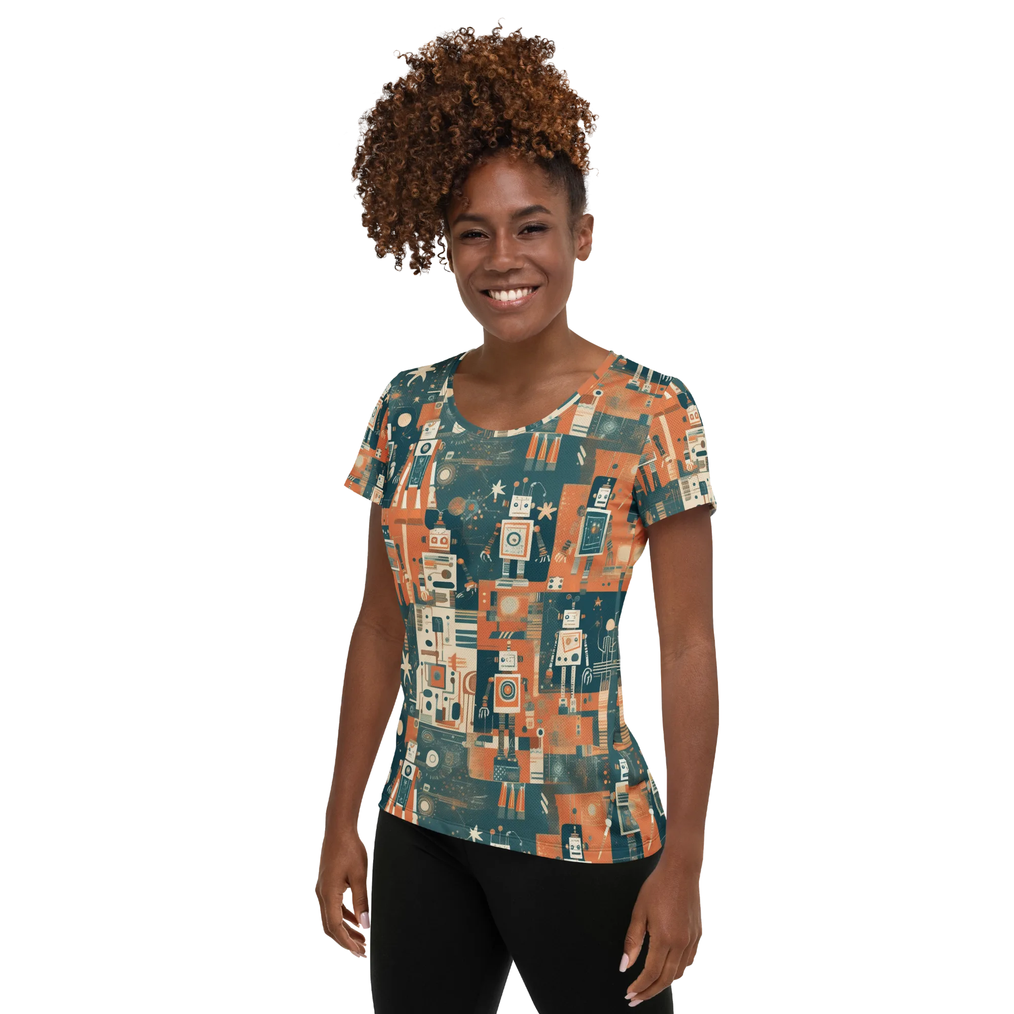 Tomorrow’s Tin Parade on Women's Athletic T-Shirt — Left